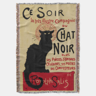CE Soir Chat Noir Black Cat,  Art Nouveau Deken