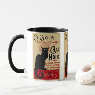 CE Soir Chat Noir Black Cat,  Art Nouveau Mok