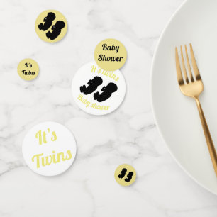 Ce sont des jumeaux ! Baby shower table confetti