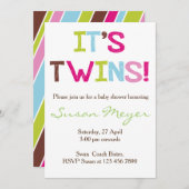 Ce sont des jumeaux ! Invitation baby shower (Devant / Derrière)
