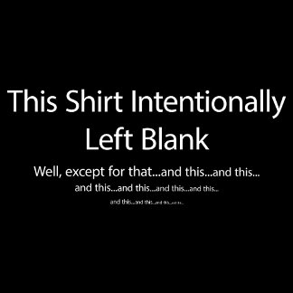 Ce t-shirt intentionnellement laissé vide