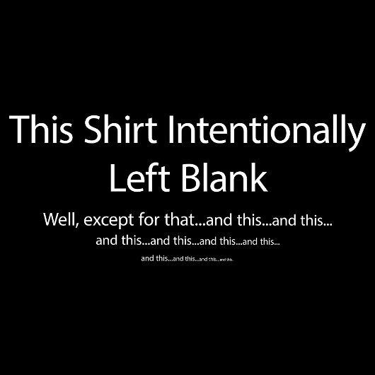 Ce t-shirt intentionnellement laissé vide