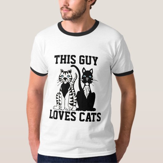 CE TYPE AIME LES CHATS CHAT T-SHIRTS (Devant)