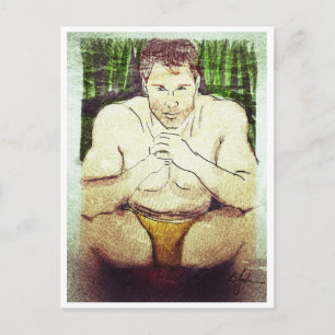 Ce type près de la carte postale de la piscine