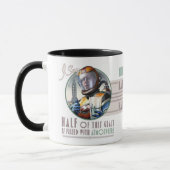 Ce verre est à moitié plein de la tasse de (Gauche)