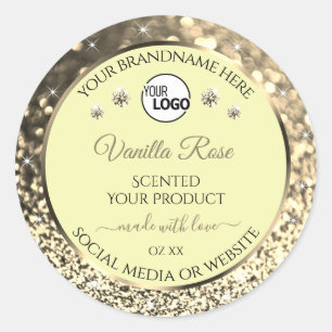 Ceam Sparking Gold Glitter Product Labels Logo