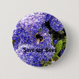 Ceanothus Bloemen Bijen Ronde Button 5,7 Cm