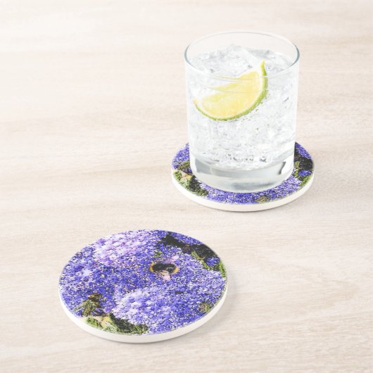 Ceanothus Flower Blossom Bee Zandsteen Onderzetter (Zijkant)