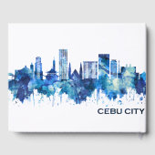 Cebu City Filippijnen Skyline Blue Gastenboek (Achterkant)