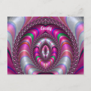 CECELY ~ PINK 3D Fractal Design ~ Briefkaart