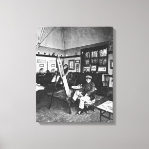Cecil Aldin in zijn studio Canvas Afdruk