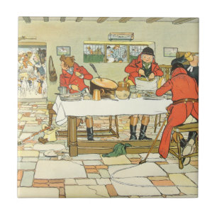 Cecil Aldin Vintage Tile the Hunt Breakfast Tegeltje