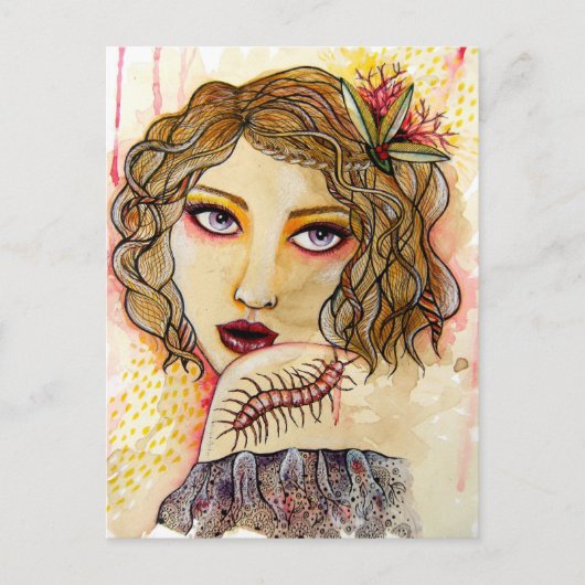 Cecilia en de Centipede Briefkaart (Voorkant)