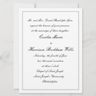 Cecilia : Faire-part de mariage traditionnelle (no