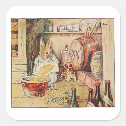 Cecily Parsley's Nursery Rhymes van Beatrix Potter Vierkante Sticker (Voorkant)
