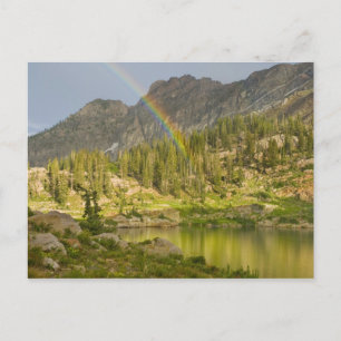 Cecret Lake met regenboog boven Devil's Castle, Briefkaart
