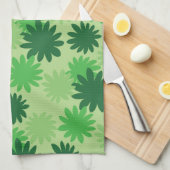 Cecropia Leaf Pattern Green Kitchen Towel Theedoek (Quarter Fold)