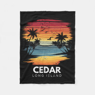 Cedar Beach Long Island Surfplank Surfen Vintage Fleece Deken
