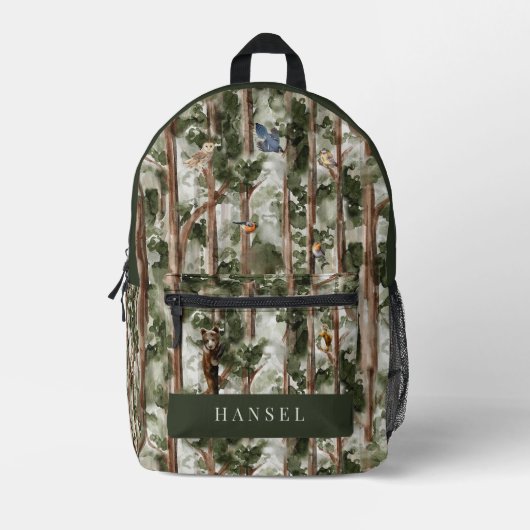 Cedar Forest Beer Eekhoornvogels Bedrukte Rugzak (Voorkant)