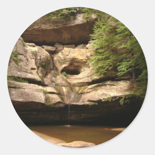 Cedar-Herfsten Ronde Sticker (Voorkant)