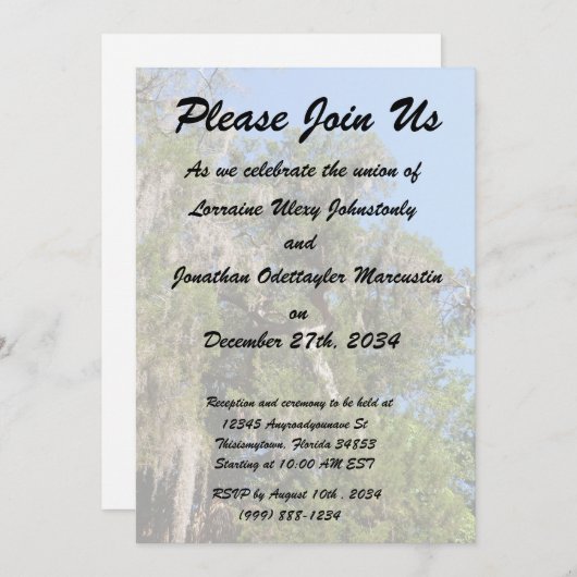 cedar in spaans moss kaart (Voorkant / Achterkant)