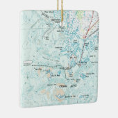 Cedar Key FL-kaart Keramisch Ornament (Rechts)