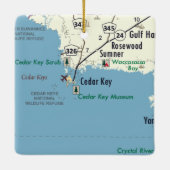 Cedar Key Florida Map Keramisch Ornament (Achterkant)