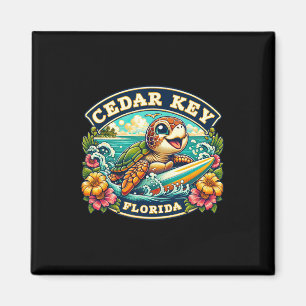Cedar Key Florida Schattige Zeeschildpad Surft Magneet