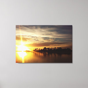 Cedar Key Florida Sunset 6 Canvas Afdruk