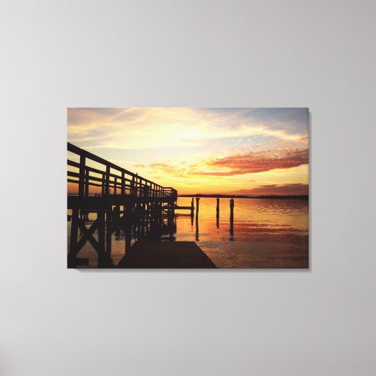 Cedar Key Florida Sunset Canvas Afdruk (Voorkant)