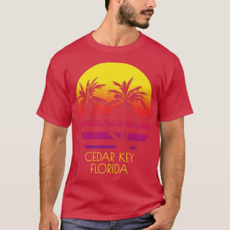Cedar Key Florida  tropische zonsondergang palmboo T-shirt
