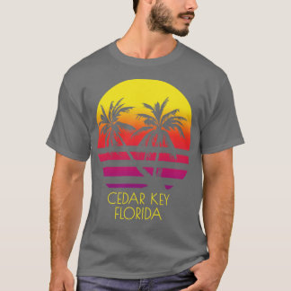 Cedar Key Florida  tropische zonsondergang palmboo T-shirt