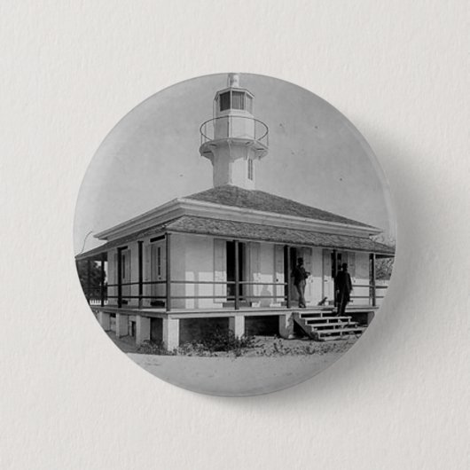 Cedar Key Lighthouse Ronde Button 5,7 Cm (Voorkant)