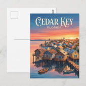 Cedar Key Waterfront VS Briefkaart (Voorkant / Achterkant)