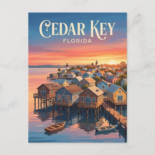 Cedar Key Waterfront VS Briefkaart (Voorkant)