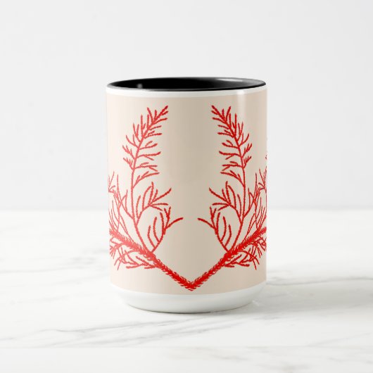 Cedar Leaves op een Combo Mok (15 oz.) (Midden)