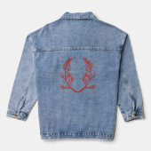 Cedar Leaves op een denim jas Jacket (Achterkant)