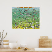 Cedar Park Texas Cartoon Map Poster (Keuken)