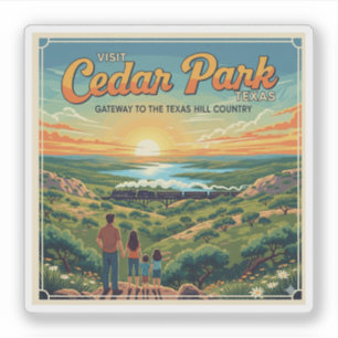 Cedar Park, Texas Vintage voyage Poster Sticker