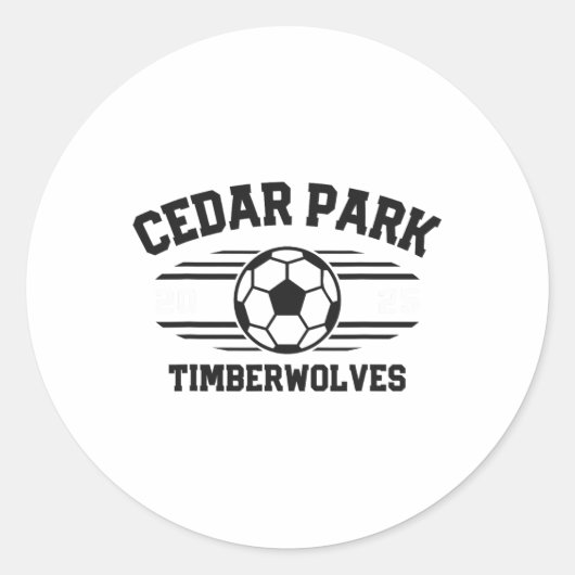 Cedar Park Timberwolves Soccer Ll 2025 Ronde Sticker (Voorkant)