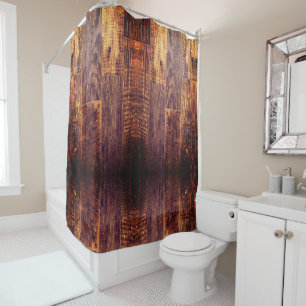 Cedar Planks patroon van bijtende houtkorrels Douchegordijn