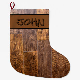 Cedar Planks   patroon van bijtende houtkorrels Grote Kerstsok