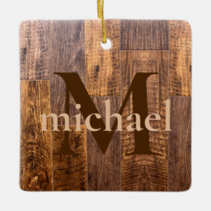 Cedar Planks patroon van bijtende houtkorrels Keramisch Ornament