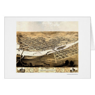 Cedar Rapids, carte panoramique d'IA - 1868