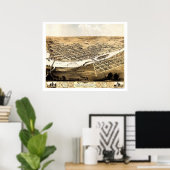 Cedar Rapids, IA Panoramic Map - 1868 Poster (Thuiskantoor)