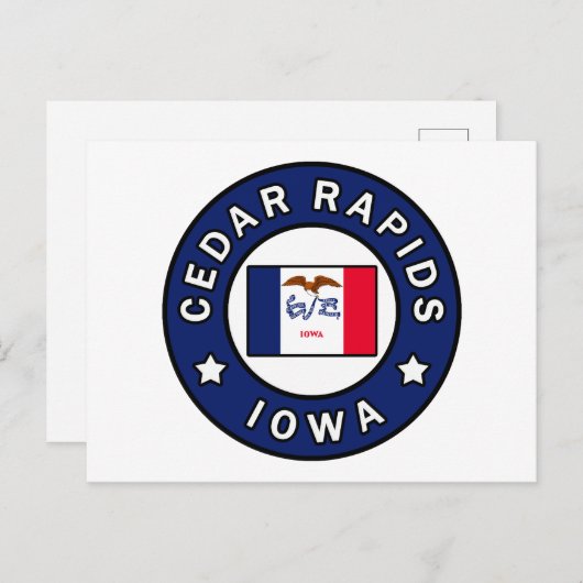 Cedar Rapids Iowa Briefkaart (Voorkant / Achterkant)