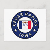 Cedar Rapids Iowa Briefkaart (Voorkant)
