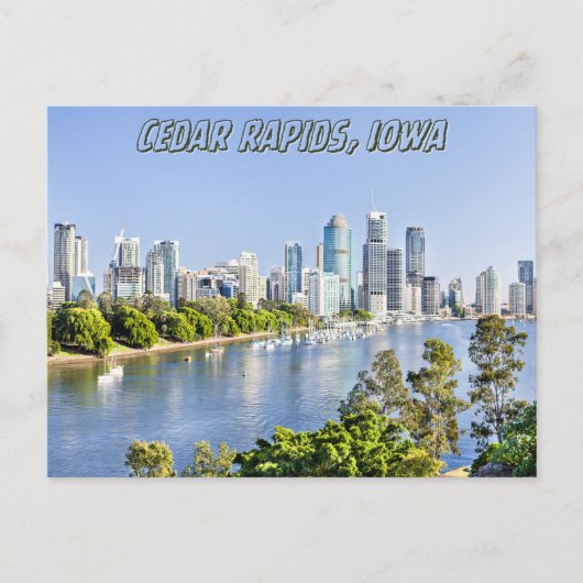 Cedar Rapids Iowa River Bridge briefkaart (Voorkant)