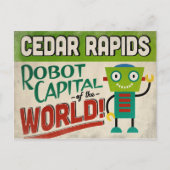 Cedar Rapids Iowa Robot - Funny  Briefkaart (Voorkant)
