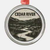 Cedar River National Grassland Stream Metalen Ornament (Voorkant)